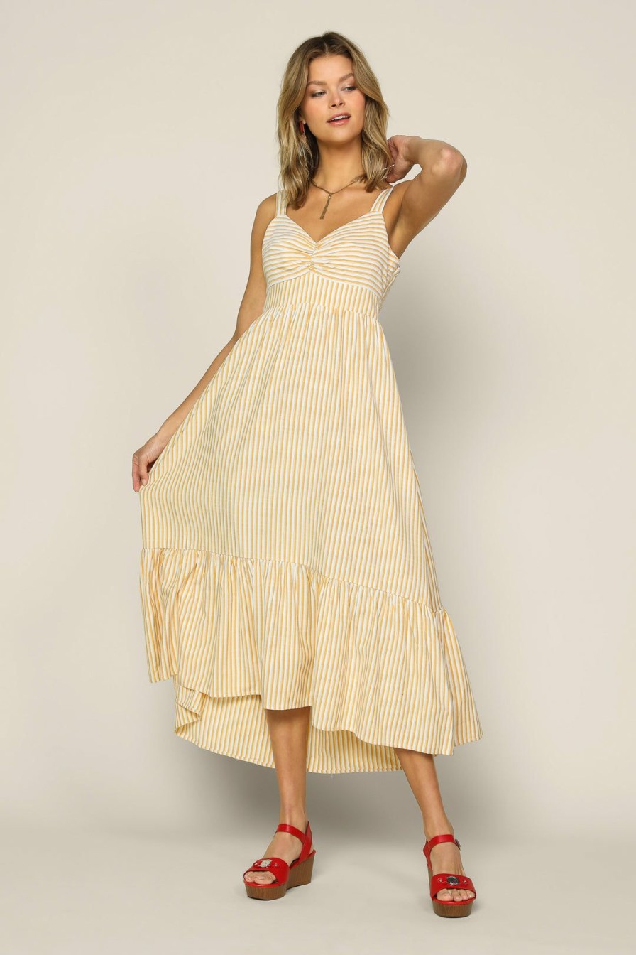 Clothing Skies Are Blue | Skies Are Blue Skylie Striped Maxi Dress Yellow White