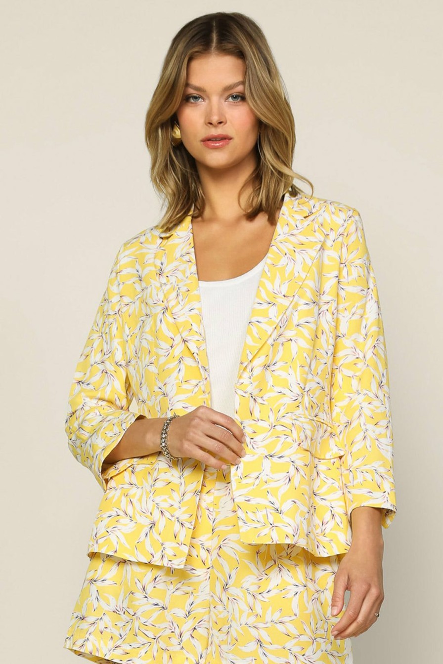 Clothing Skies Are Blue | Skies Are Blue New In Clothing Floral Print Blazer Yellow