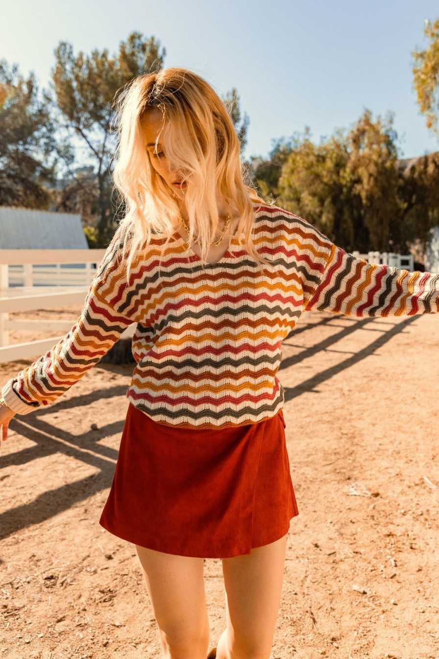 Clothing Skies Are Blue | Skies Are Blue Multi Striped Sweater Clothing Multi Color