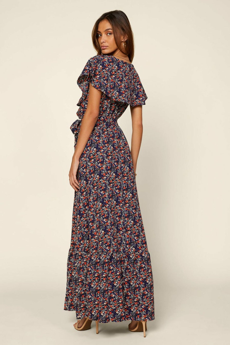 Clothing Skies Are Blue | Skies Are Blue Scarlett Floral Maxi Dress Navy-Rust Floral