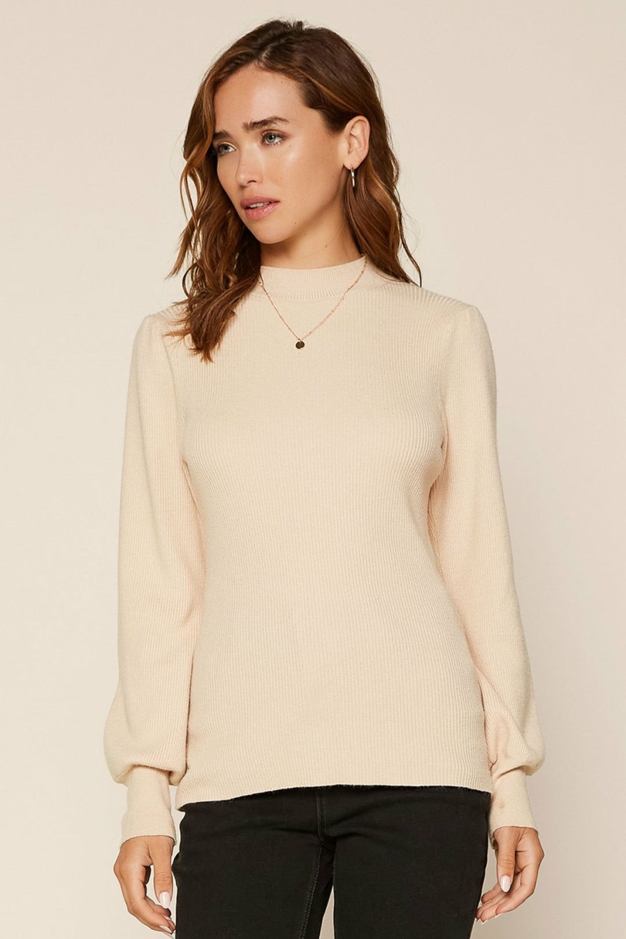 Clothing Skies Are Blue | Skies Are Blue Clothing Caroline Mock Neck Sweater Cream