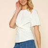 Clothing Skies Are Blue | Skies Are Blue Clothing Front Twist Knit Top Off White