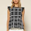 Clothing Skies Are Blue | Skies Are Blue Linda Eyelet Lace Top Black