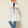 Clothing Skies Are Blue | Skies Are Blue Jacquard Fringe Duster White