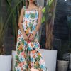 Clothing Skies Are Blue | Skies Are Blue Elliot Botanical Maxi Dress Clothing Tropical Green