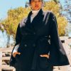 Plus Size Skies Are Blue | Skies Are Blue Clothing Plus Size Kenzie Belted Cape Coat Black