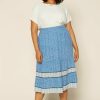 Plus Size Skies Are Blue | Skies Are Plus Size Ditsy Floral Midi Skirt Clothing Blue