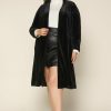 Plus Size Skies Are Blue | Skies Are Blue Plus Size Velvet Duster Coat Black