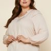 Clothing Skies Are Blue | Skies Are Blue Plus Size Long Sleeve Smocked Top Blush