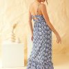 Clothing Skies Are Blue | Skies Are Blue Noah Floral Twisted Back Dress Navy Lavender