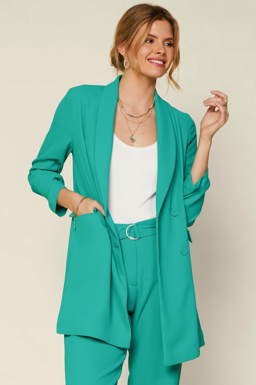 Clothing Skies Are Blue | Skies Are Blue Double Breasted Blazer Kelly-Green