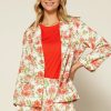 Clothing Skies Are Blue | Skies Are Blue Clothing Olivia Floral Blazer Ivory-Coral