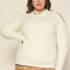 Clothing Skies Are Blue | Skies Are Blue Plus Size Layla Cutout Shoulder Sweater Ivory