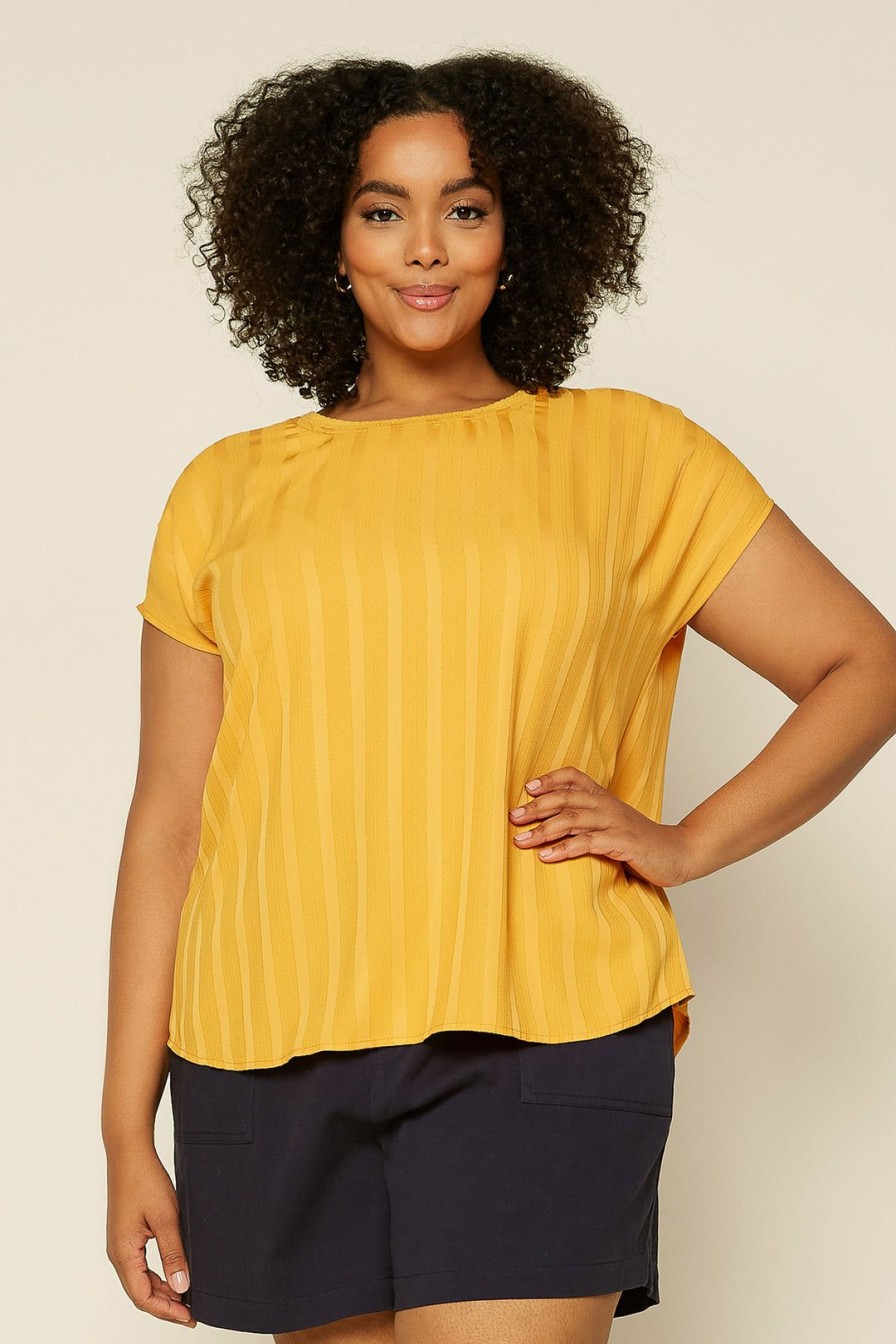 Plus Size Skies Are Blue | Skies Are Blue Plus Size Ember Striped Jacquard Blouse Mango