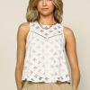 Clothing Skies Are Blue | Skies Are Blue New In Clothing Floral Lace Tank Top Ivory