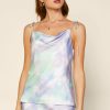 Clothing Skies Are Blue | Skies Are Blue Clothing Tie Dye Cowl Neck Cami Lavender Mint