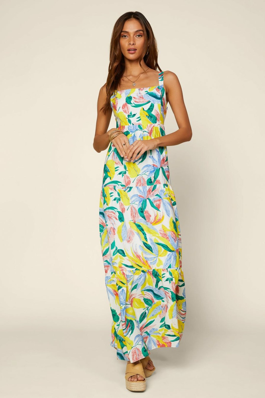 Clothing Skies Are Blue | Skies Are Blue Floral Tiered Maxi Dress New In Clothing Yellow Floral