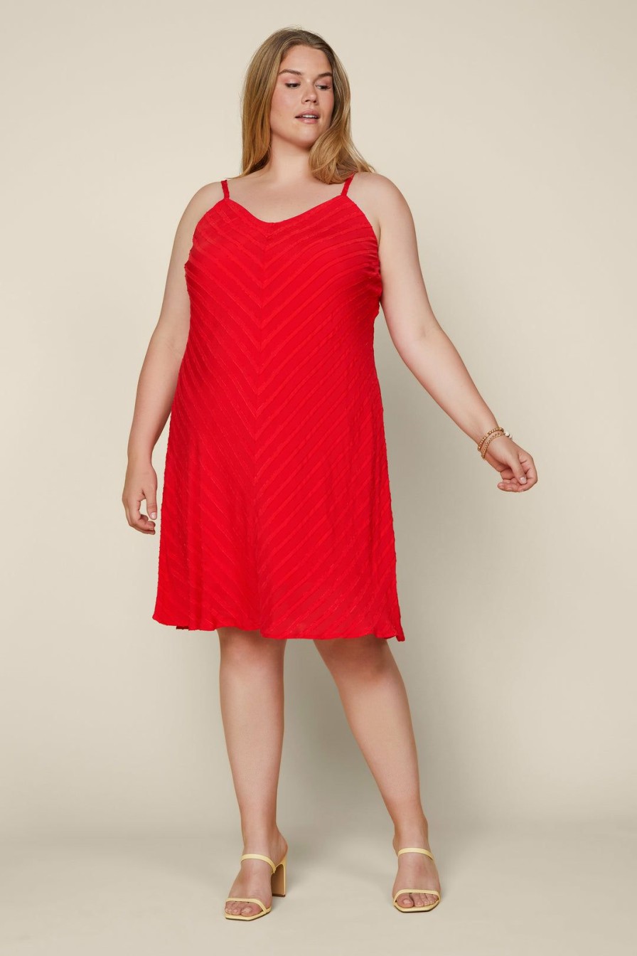 Plus Size Skies Are Blue | Skies Are Blue Plus Size Rylen Stripe Mini Dress Red