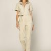 Clothing Skies Are Blue | Skies Are Blue Washed Utility Jumpsuit Beige