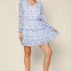 Clothing Skies Are Blue | Skies Are Blue New In Clothing Sweet Floral Mini Dress White-Cobalt