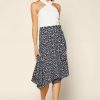 Clothing Skies Are Blue | Skies Are Blue Skirts Floral Handerkerchief Skirt Black-Lavender