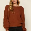 Clothing Skies Are Blue | Skies Are Blue Drop Shoulder Sweater Clothing Sienna Brown