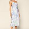 Clothing Skies Are Blue | Skies Are Blue Clothing Tie Dye Satin Cowl Dress Lavender Mint