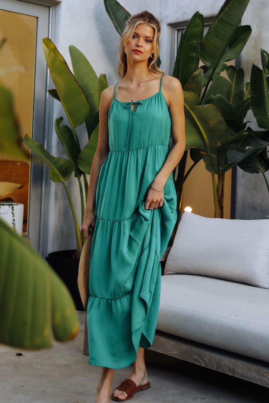 Clothing Skies Are Blue | Skies Are Blue Clothing Sasha Tiered Maxi Dress Green