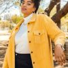 Plus Size Skies Are Blue | Skies Are Blue Plus Size Myra Button Down Shacket Clothing Honey Gold