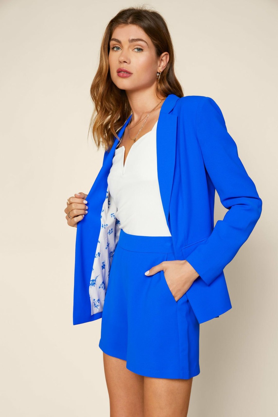 Clothing Skies Are Blue | Skies Are Blue New In Clothing Neon Welt Pocket Blazer Neon Blue