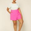 Plus Size Skies Are Blue | Skies Are Blue Clothing Plus Size Neon Structured Shorts Ultra Pink