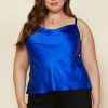 Plus Size Skies Are Blue | Skies Are Blue Plus Size Cowl Neck Cami Cobalt