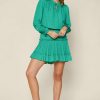 Clothing Skies Are Blue | Skies Are Blue Aubrey Ruffled Mini Dress Kelly-Green