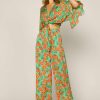 Clothing Skies Are Blue | Skies Are Blue Tropical Palazzo Pants Green Orange