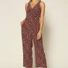 Clothing Skies Are Blue | Skies Are Blue Clothing Ditsy Floral Jumpsuit Black-Red