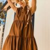 Clothing Skies Are Blue | Skies Are Blue Clothing Kimbra Vegan Leather Dress Sienna Brown