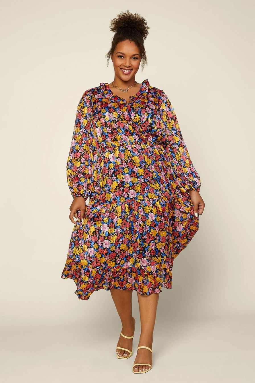 Plus Size Skies Are Blue | Skies Are Blue Clothing Plus Size Floral Print Layered Maxi Dress Multi Floral