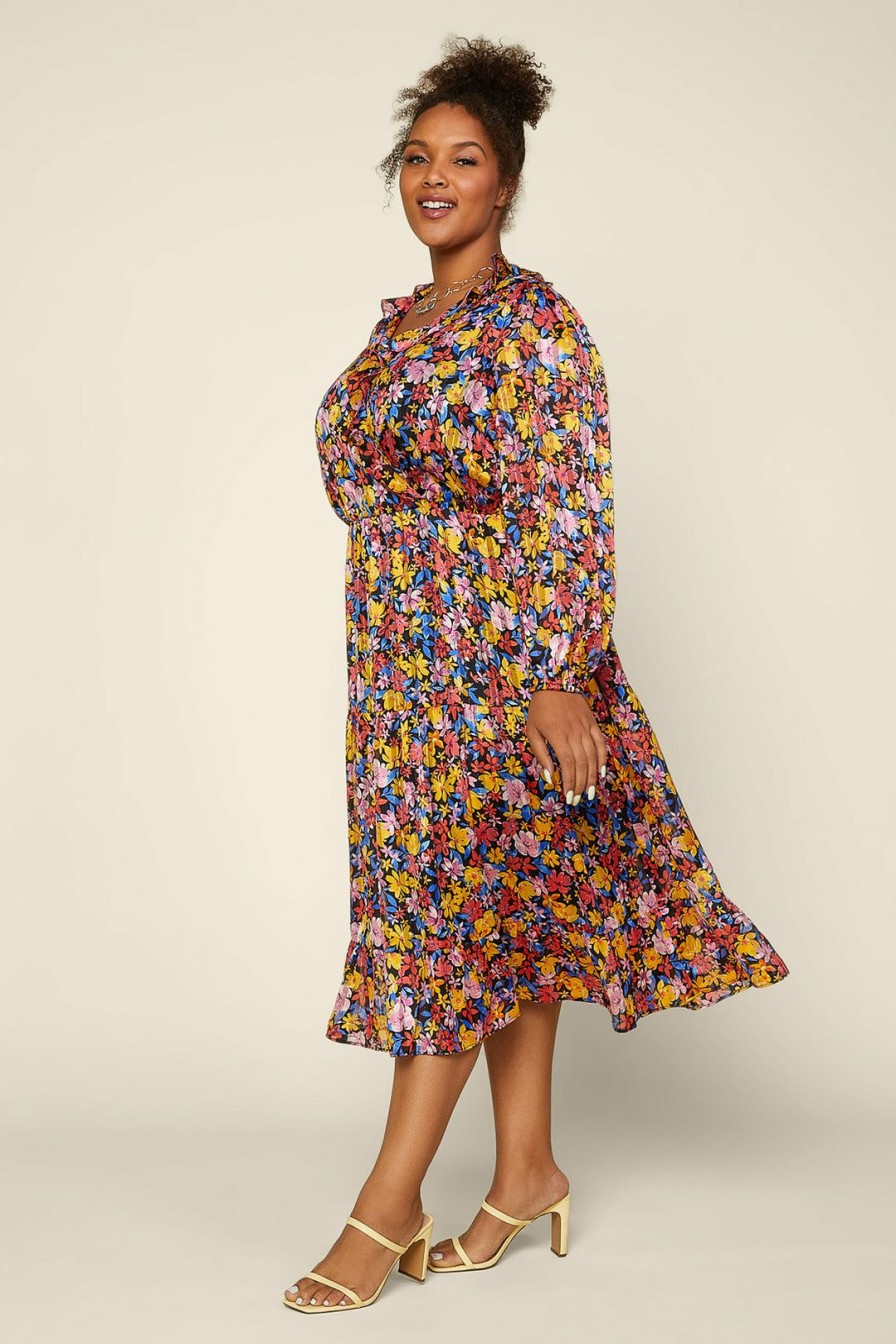 Plus Size Skies Are Blue | Skies Are Blue Clothing Plus Size Floral Print Layered Maxi Dress Multi Floral