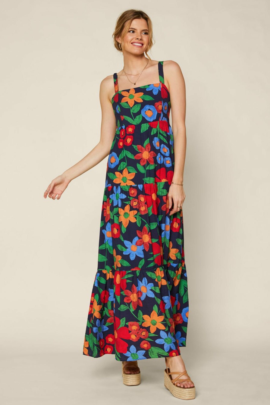 Clothing Skies Are Blue | Skies Are Blue Isabel Floral Maxi Dress Navy Blue