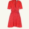 Clothing Skies Are Blue | Skies Are Blue Front Twist Dot Dress Red