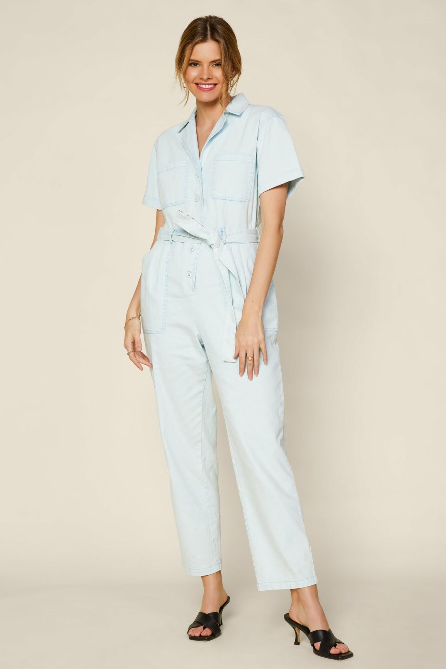 Clothing Skies Are Blue | Skies Are Blue Kendall Utility Jumpsuit Jumpsuits Ice Blue