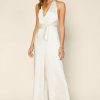 Clothing Skies Are Blue | Skies Are Blue Satin Halter Jumpsuit Champagne