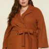 Plus Size Skies Are Blue | Skies Are Blue Clothing Plus Size Kenzie Belted Cape Coat Camel