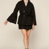 Clothing Skies Are Blue | Skies Are Blue Clothing Kenzie Belted Cape Coat Black