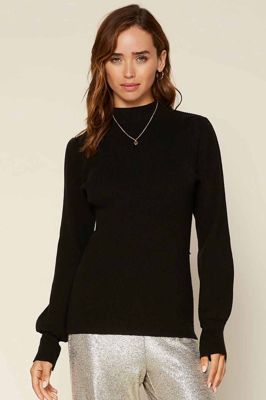 Clothing Skies Are Blue | Skies Are Blue Clothing Caroline Mock Neck Sweater Black