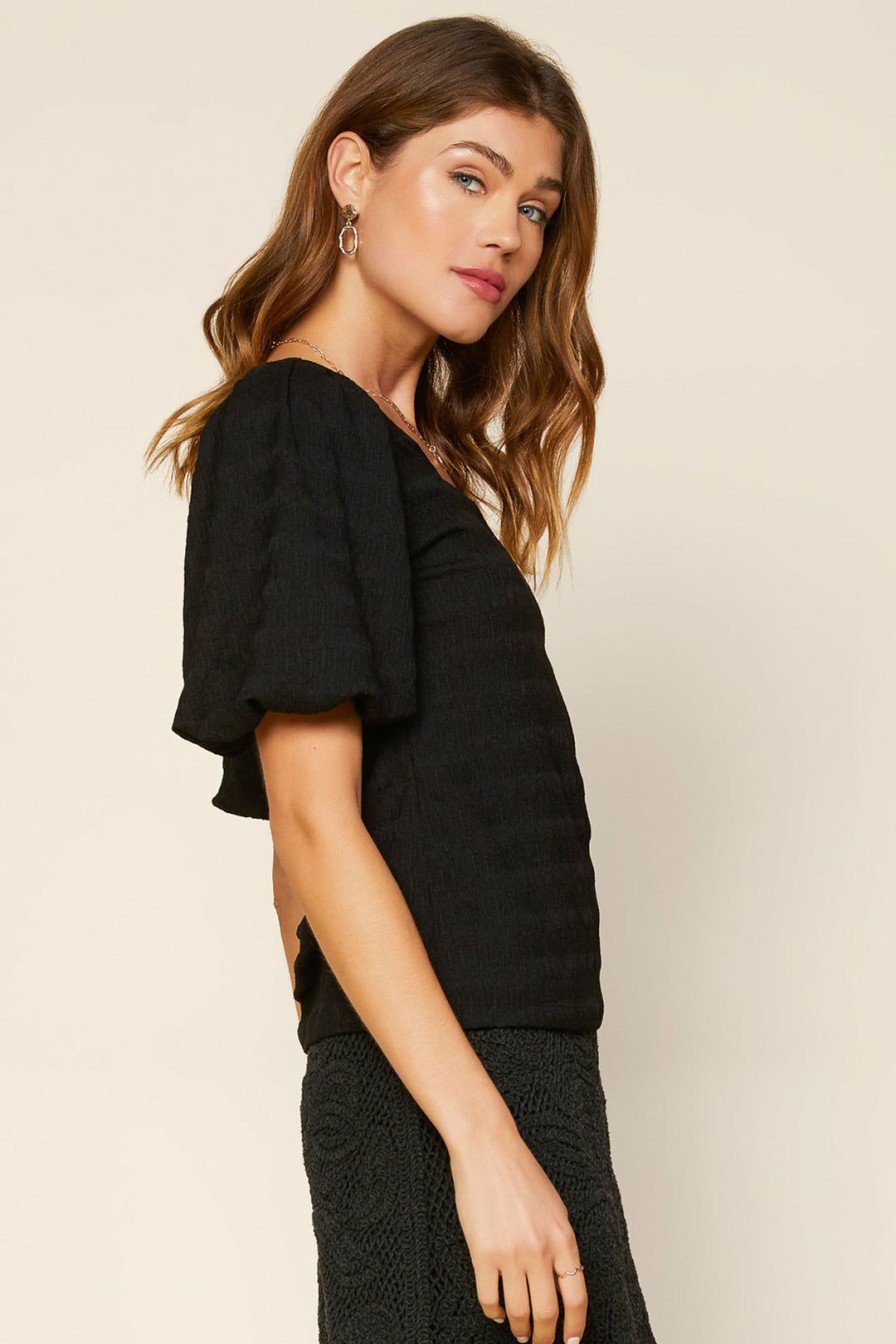 Clothing Skies Are Blue | Skies Are Blue Square Neck Top Black