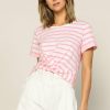 Clothing Skies Are Blue | Skies Are Blue Striped Twist Front Top Pink White