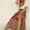 Clothing Skies Are Blue | Skies Are Blue Floral Tiered Maxi Skirt Multi Floral