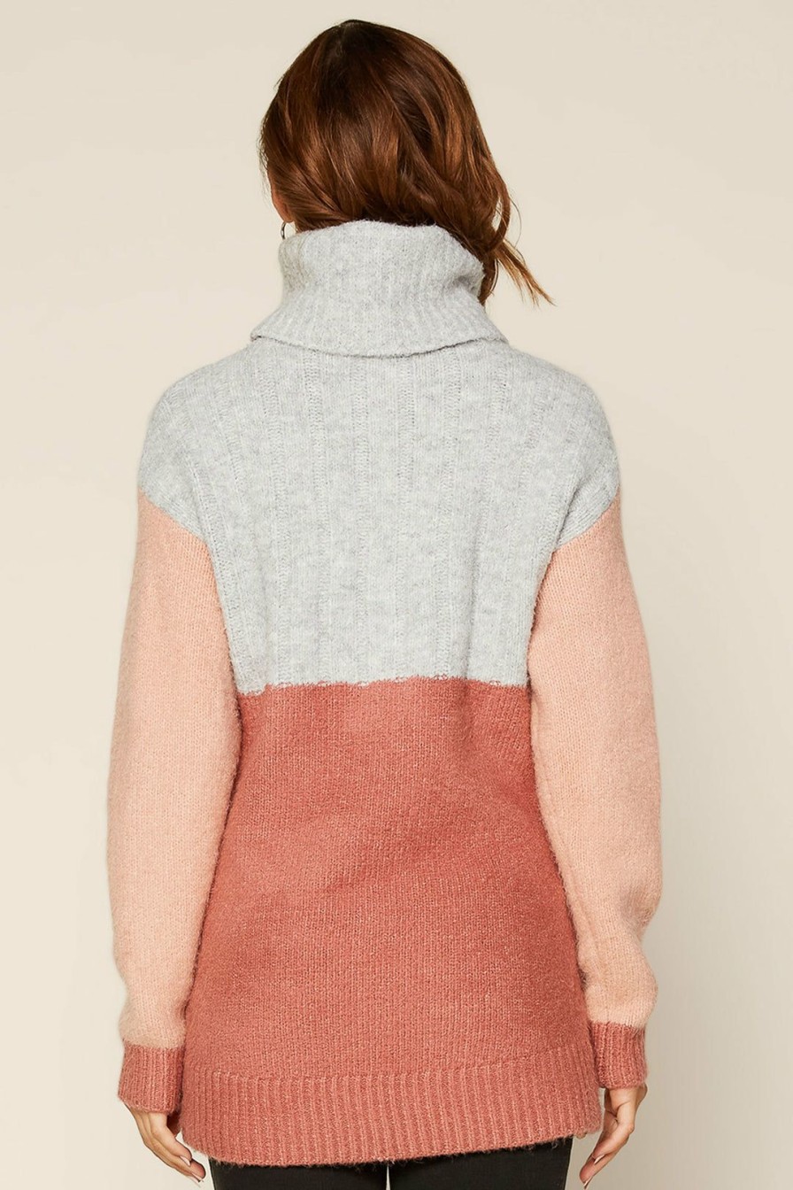 Clothing Skies Are Blue | Skies Are Blue Colorblock Turtleneck Sweater Clothing Grey-Blush