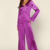 Clothing Skies Are Blue | Skies Are Blue Flared Long Sleeve Jumpsuit Violet